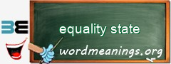 WordMeaning blackboard for equality state